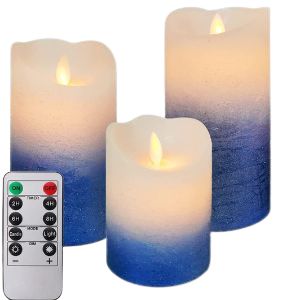 Blue Flameless Flickering Candle