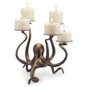Bella Coastal decor Octopus Oasis Candelabra