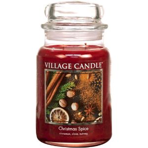 Village Candle Christmas Spice Large Glass Apothecary Jar Scented Candle