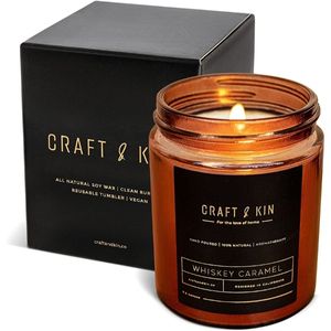 Craft & Kin Premium Whiskey Caramel Scented Candle