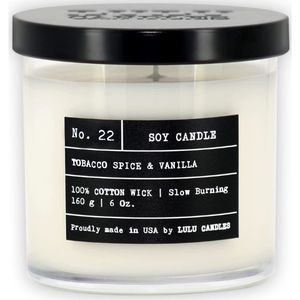 Candela Profumata Pelle E Tabacco 9 Oz | Cera Di Soia, Etichetta Dipinta A Mano, Regalo Design