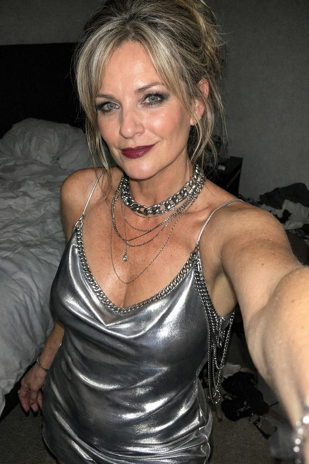 Party outfit sophisticated silver elegant style