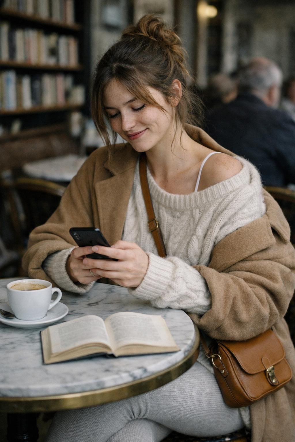 Legging outfits with oatmeal ribbed leggings and oversized sweater