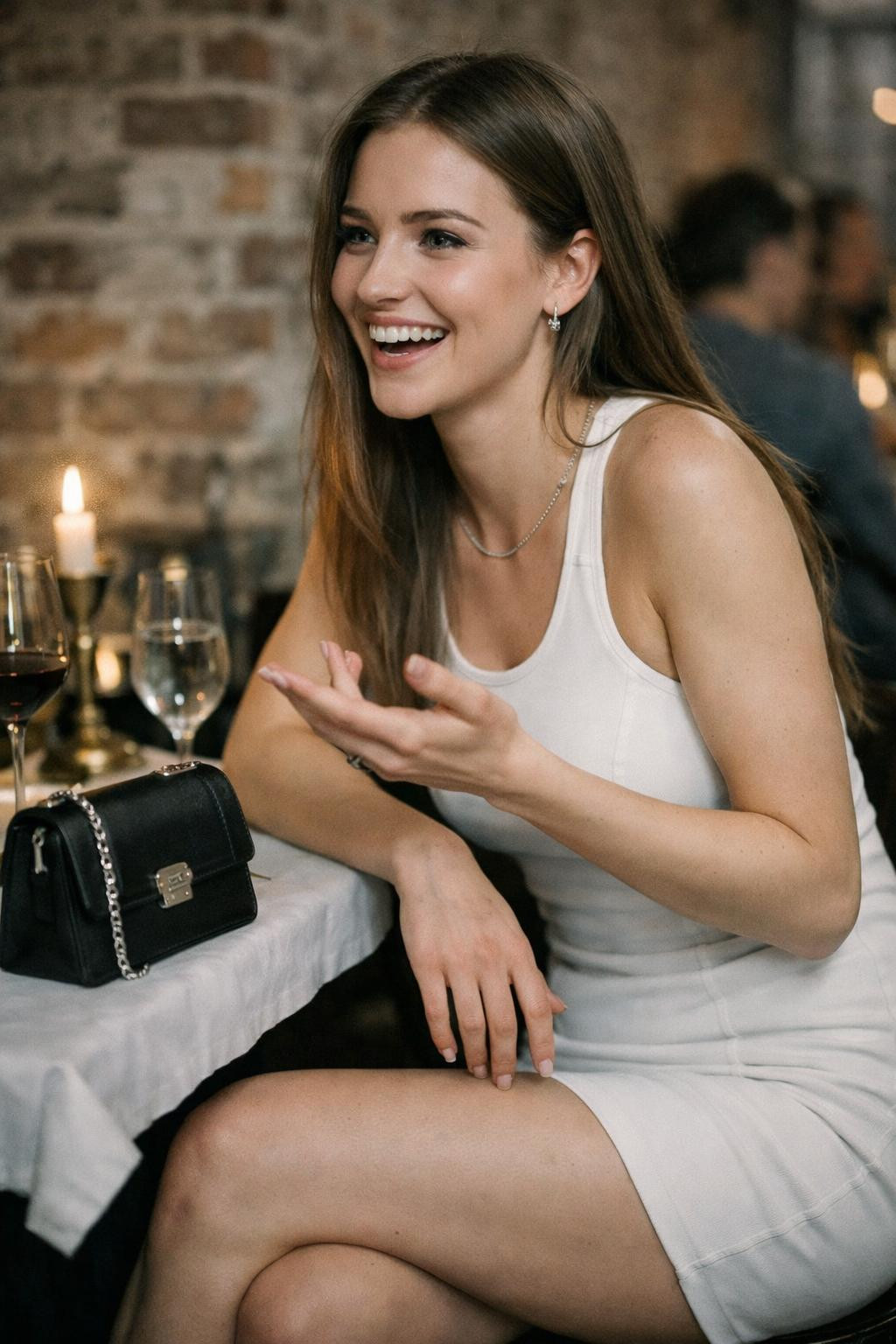 Valentine's Day dress in white bodycon mini with architectural seams