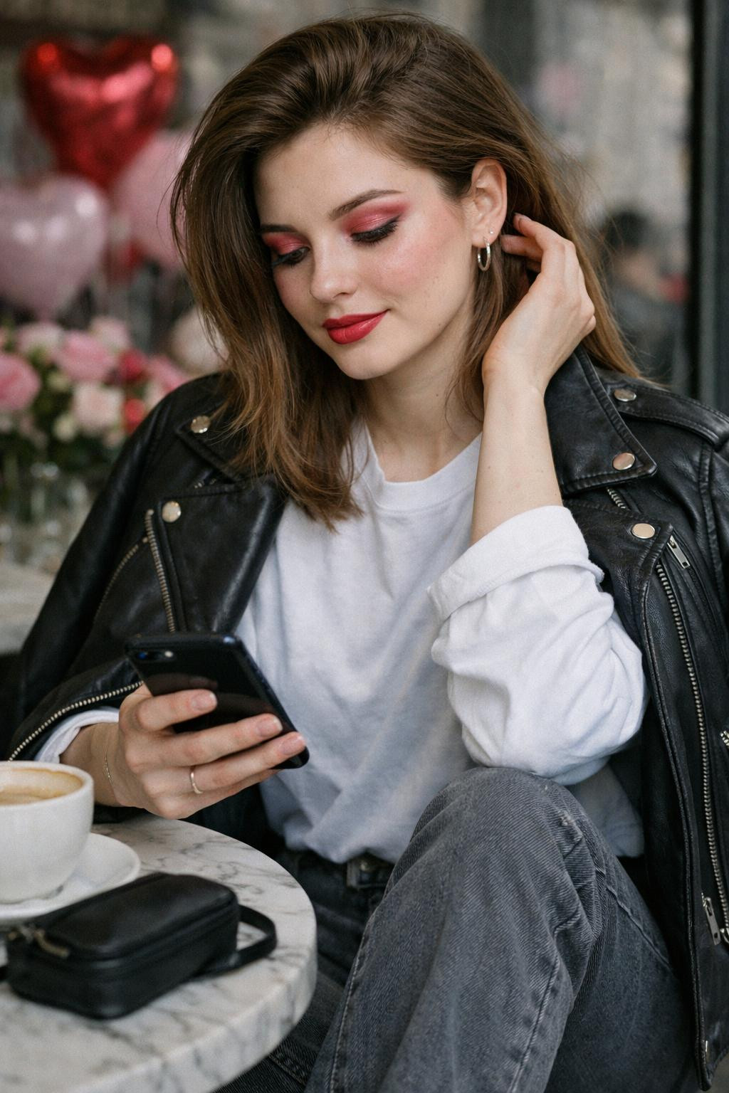 Valentine's makeup looks with romantic pink and red gradient eyeshadow