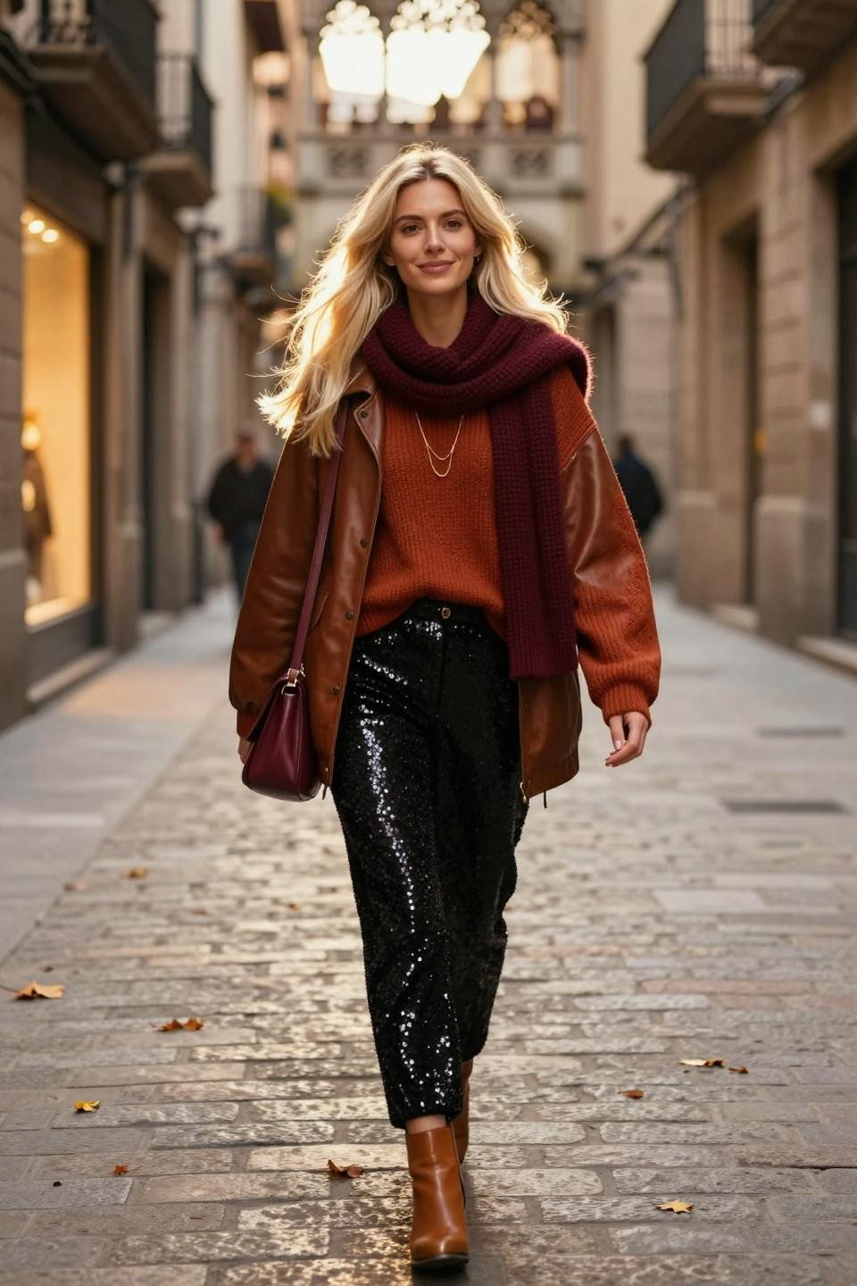 Noble Temperament Sequin Sequined Sleeveless Pullover Pants
