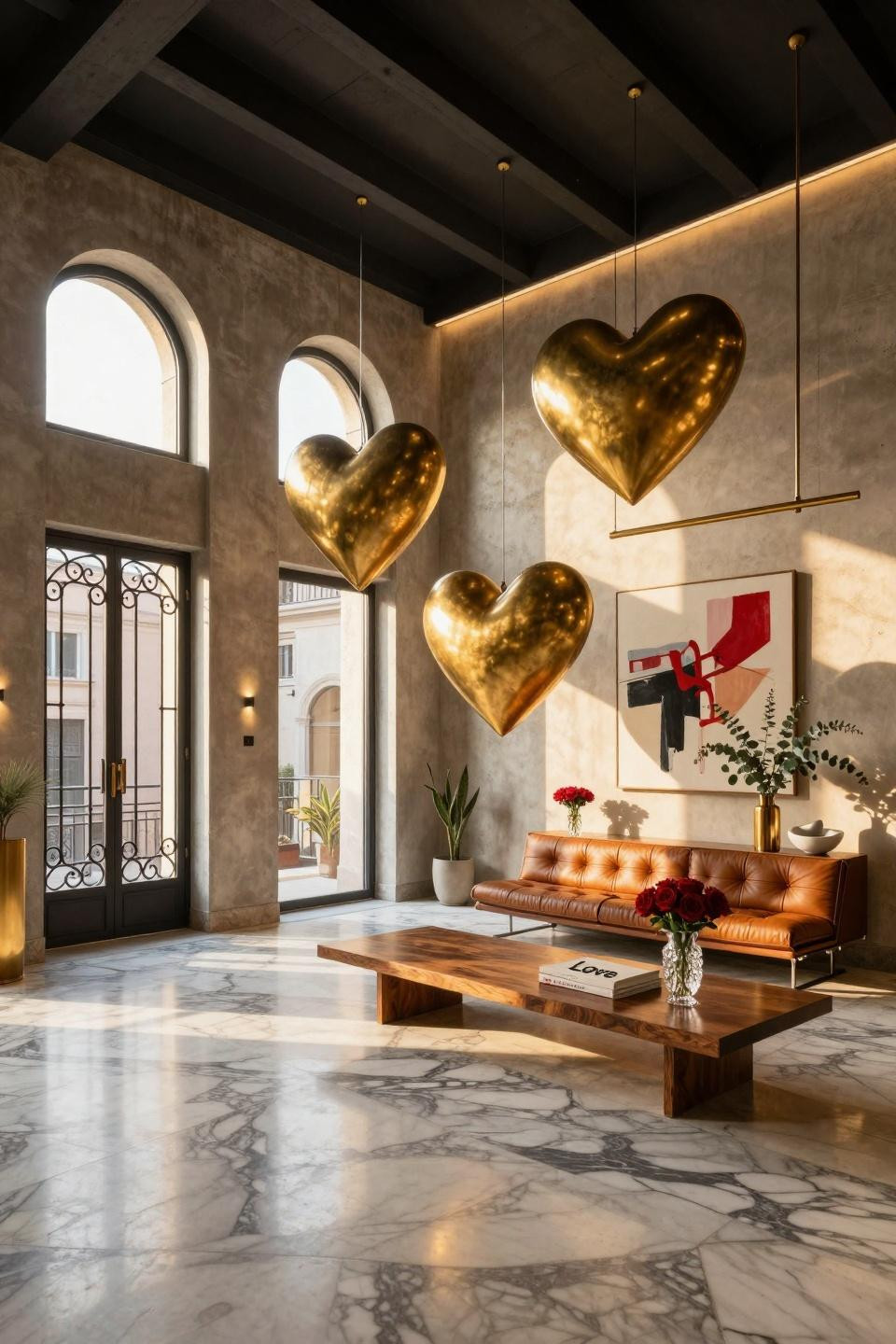 February Door Ideas For Classroom with brushed brass geometric hearts