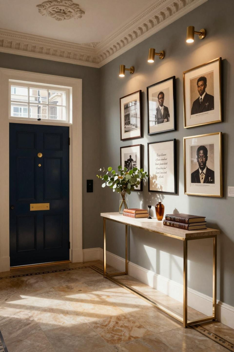 Black history month door decoration featuring Maya Angelou and James Baldwin quotes in brushed nickel frames