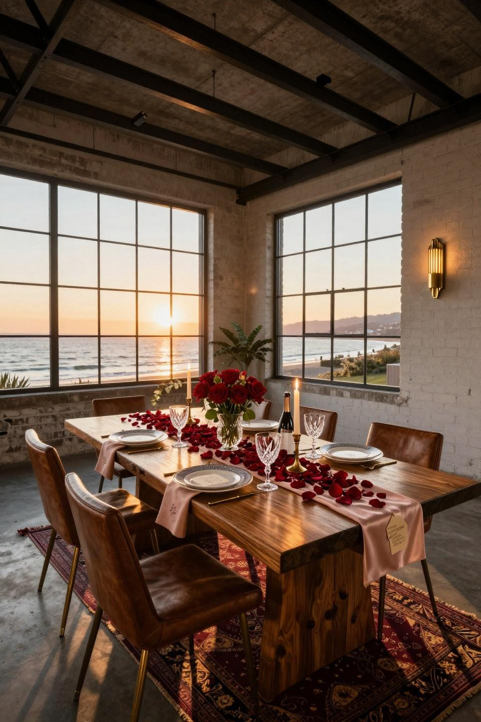 Valentines Day Tablescapes with reclaimed wood and Art Deco crystal