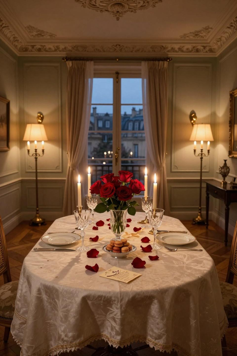 Valentines Day Tablescapes with Baccarat crystal and Christofle silver