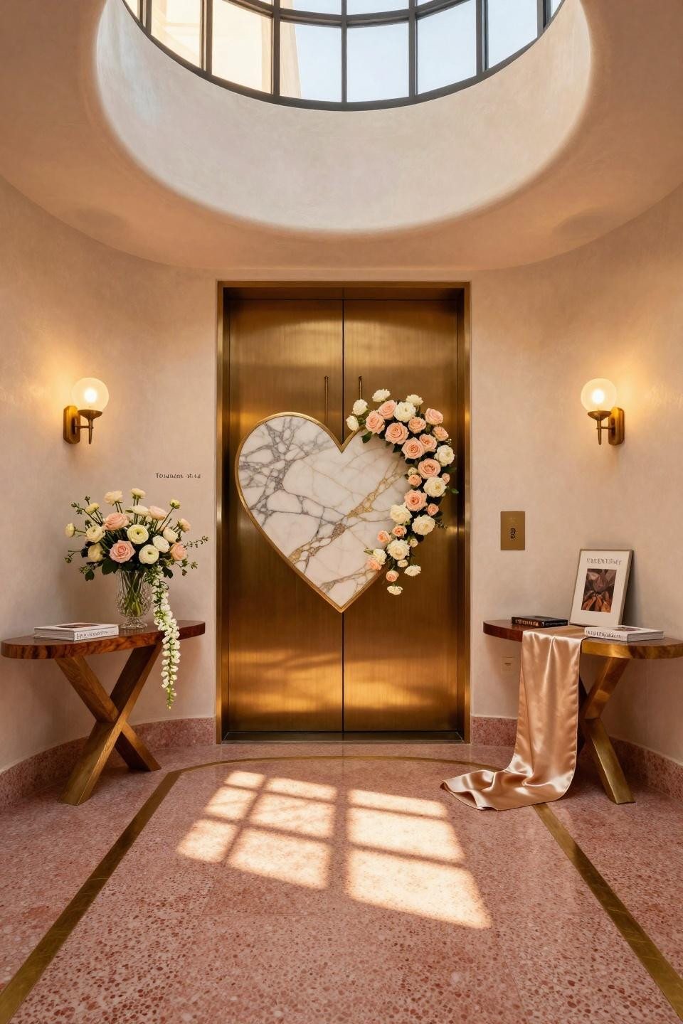 Heart door hanger in museum-quality Calacatta marble