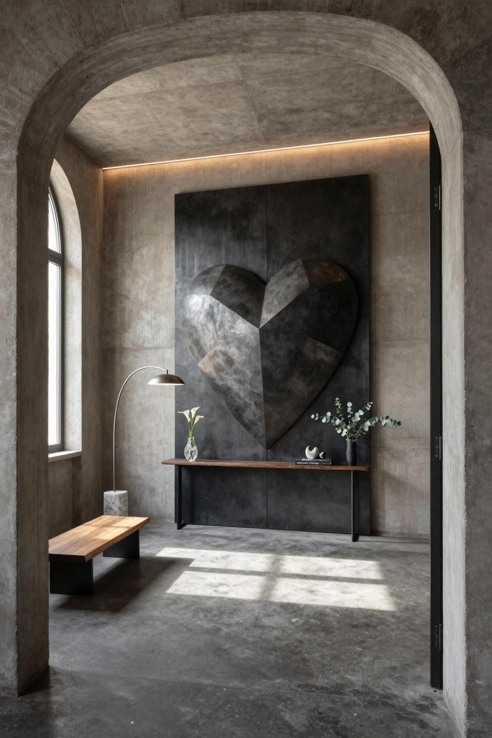 Heart door hanger as commissioned sculptural installation