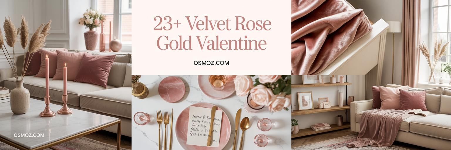 23+ Valentines Day Decorations With Velvet and Rose Gold Light
