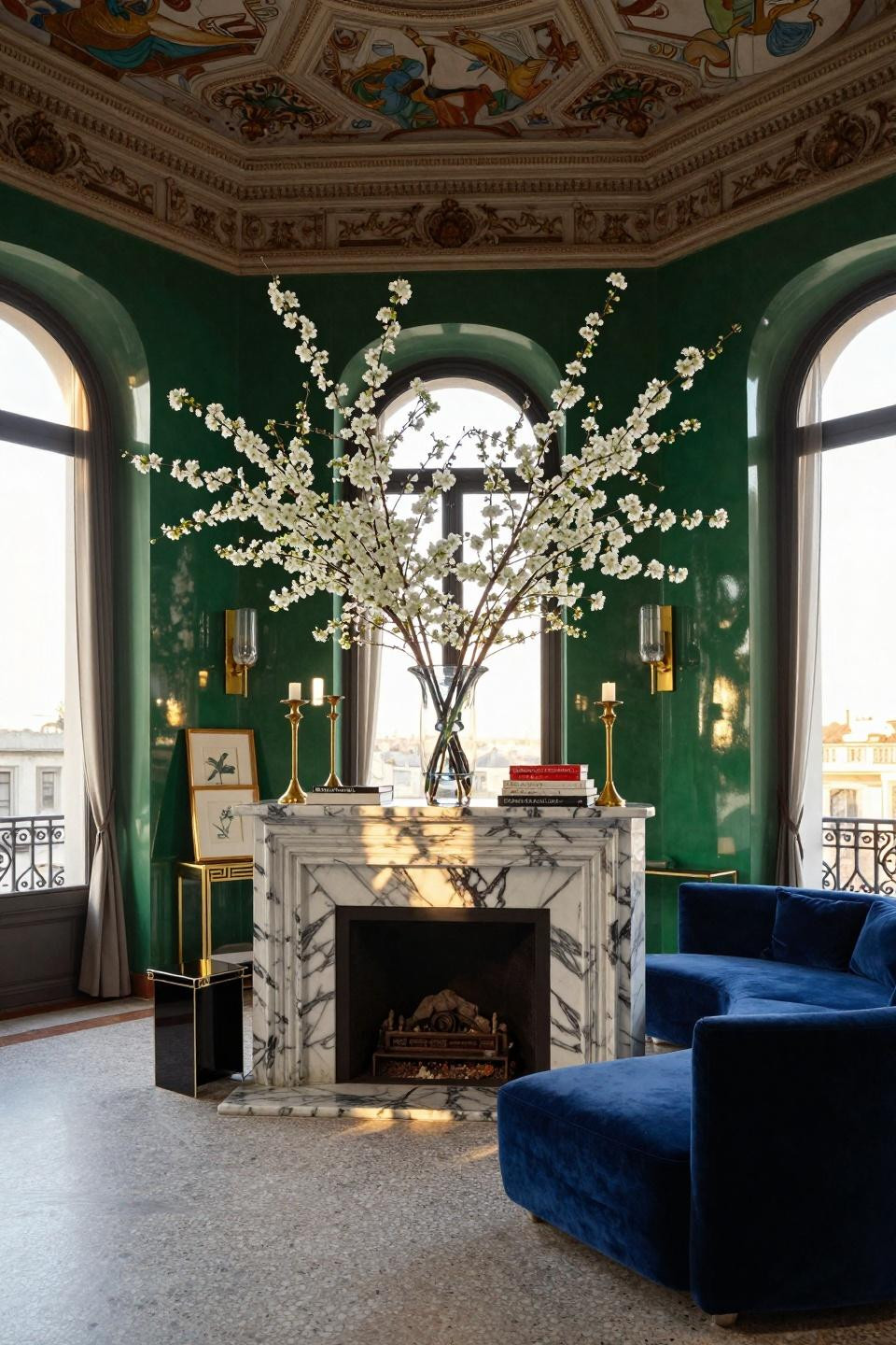 Easter mantle decor ideas featuring Milan penthouse with large-format porcelain slabs
