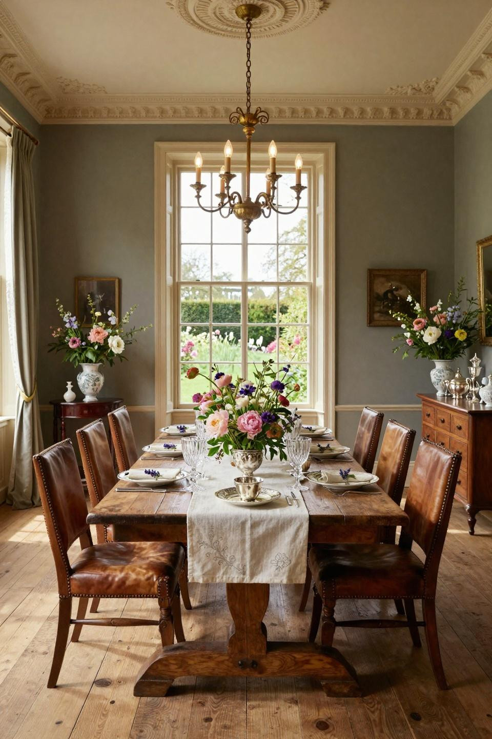 Spring tablescapes ideas with Ralph Lauren china and antique silver