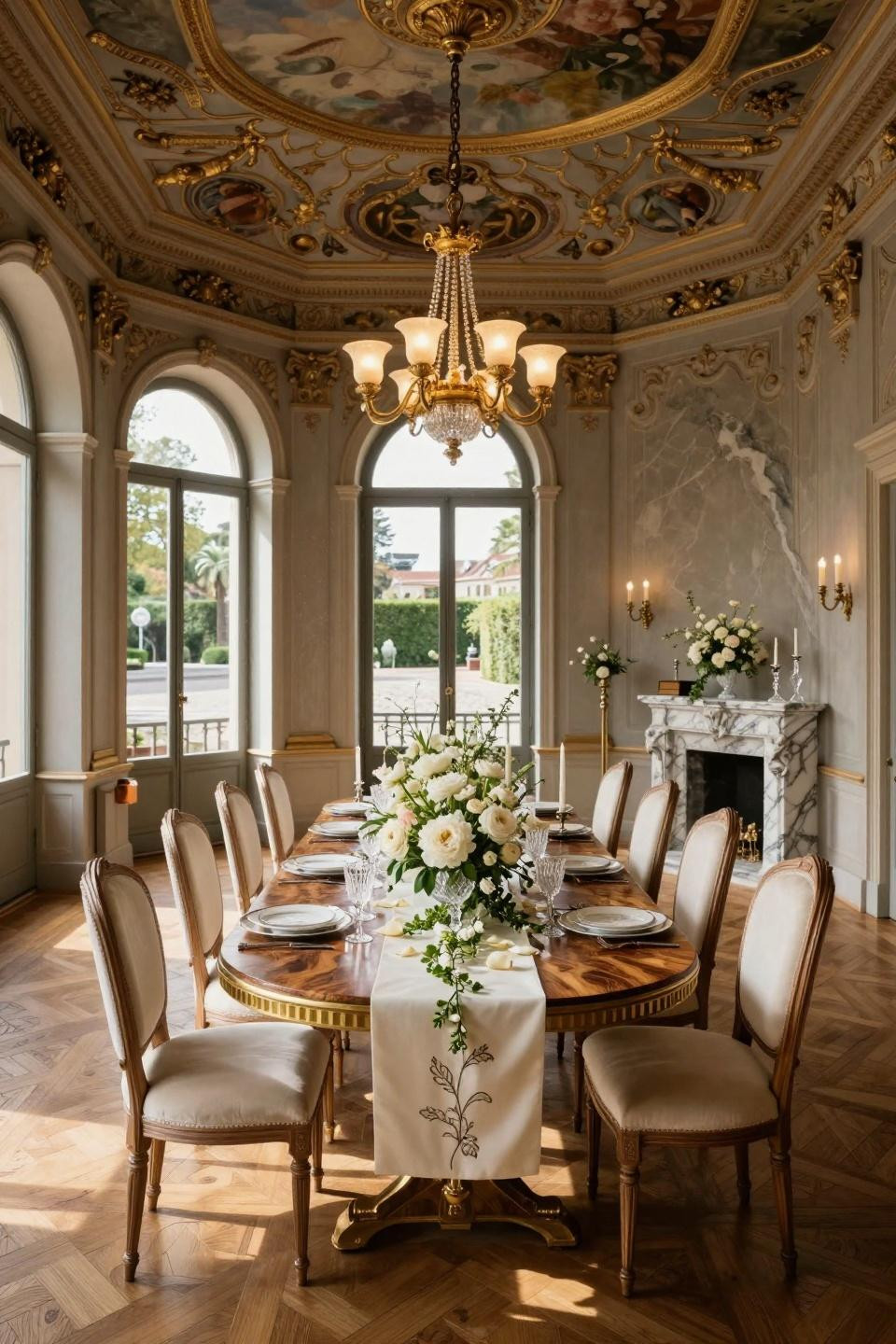 Spring wedding florals with white peonies in Baccarat crystal at Milan Centro Storico penthouse