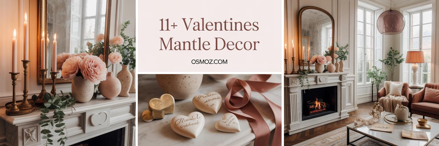 11+ Valentines Mantle Decor Ideas in Blush Marble & Brass
