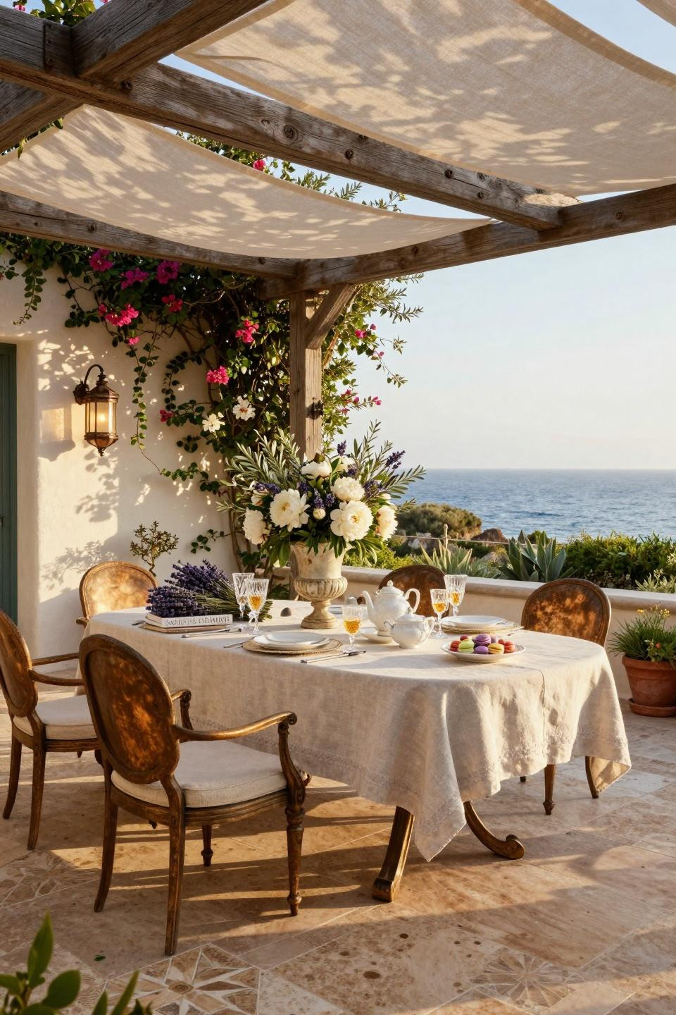 High Tea Party Decorations with custom bronze and Astier de Villatte ceramics