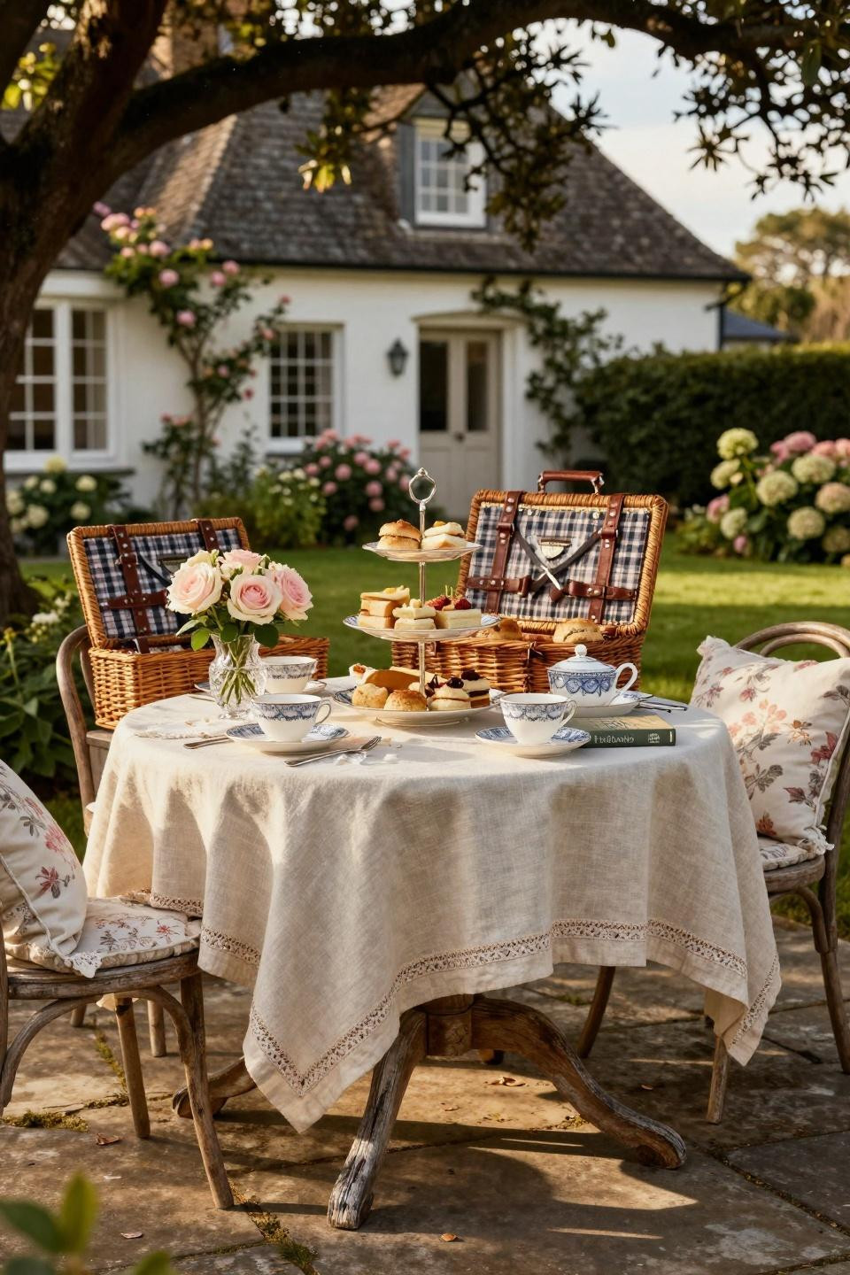 High Tea Party Decorations with sterling silver and vintage bone china