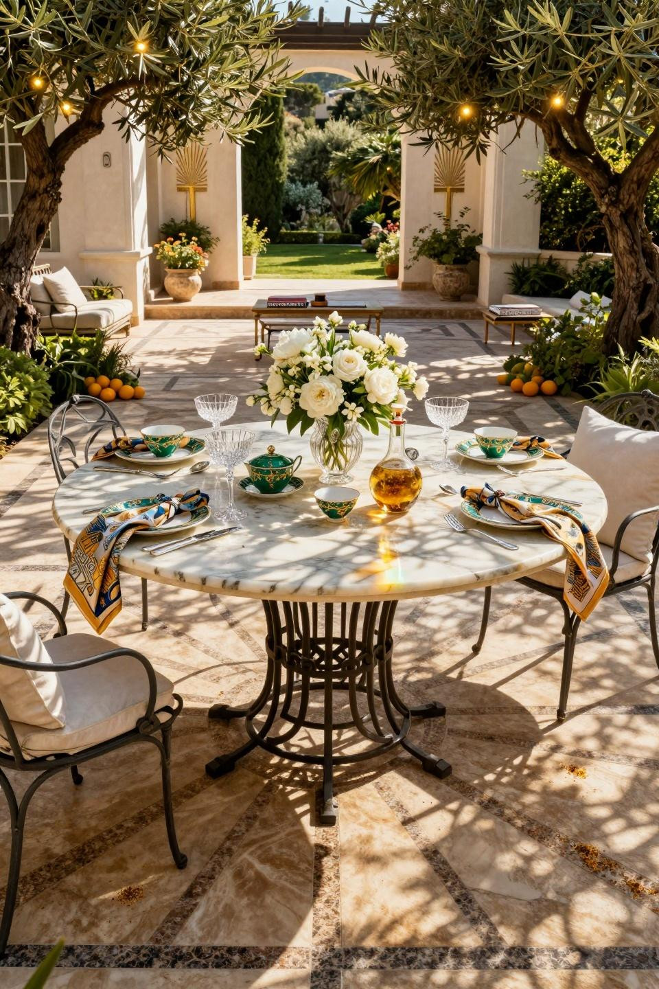 High Tea Party Decorations with commissioned Hermès and Baccarat Harcourt