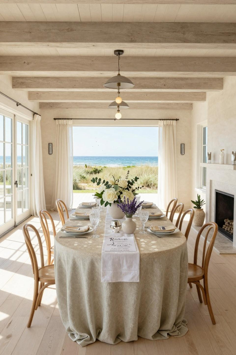 Baby shower inspiration featuring seventy-two inch French limestone round table