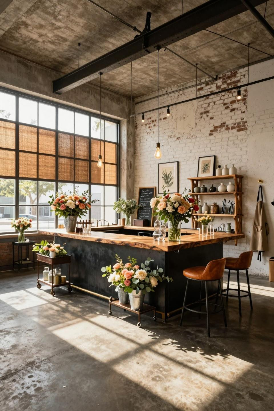 Bloom bar ideas with reclaimed Douglas fir and blackened steel