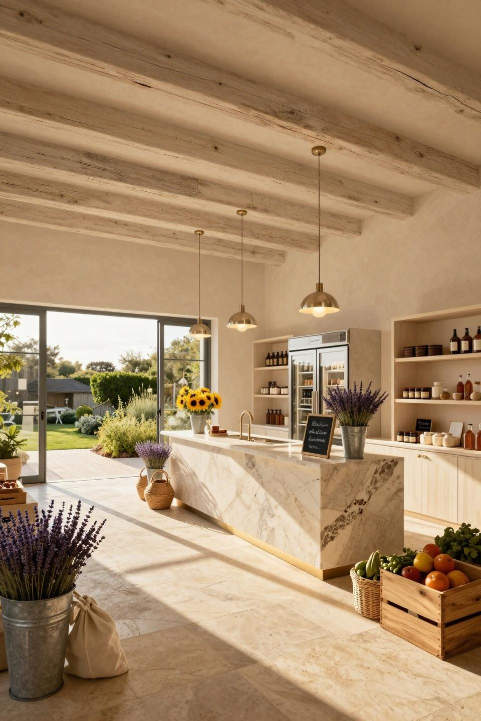 Farmstand ideas small farm with French limestone and museum-quality finishes