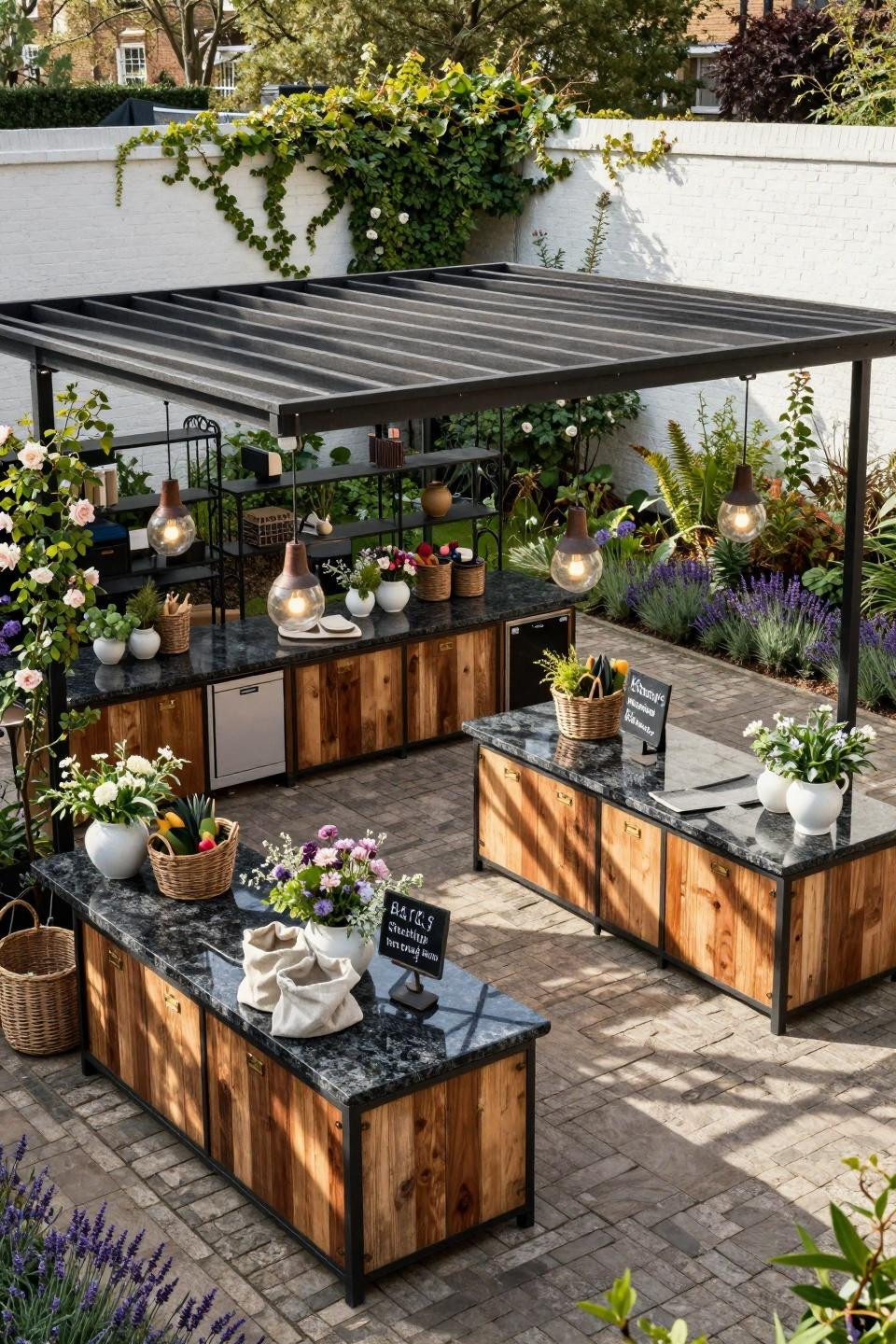 Farmstand ideas small farm with Scandinavian minimalism and honed granite