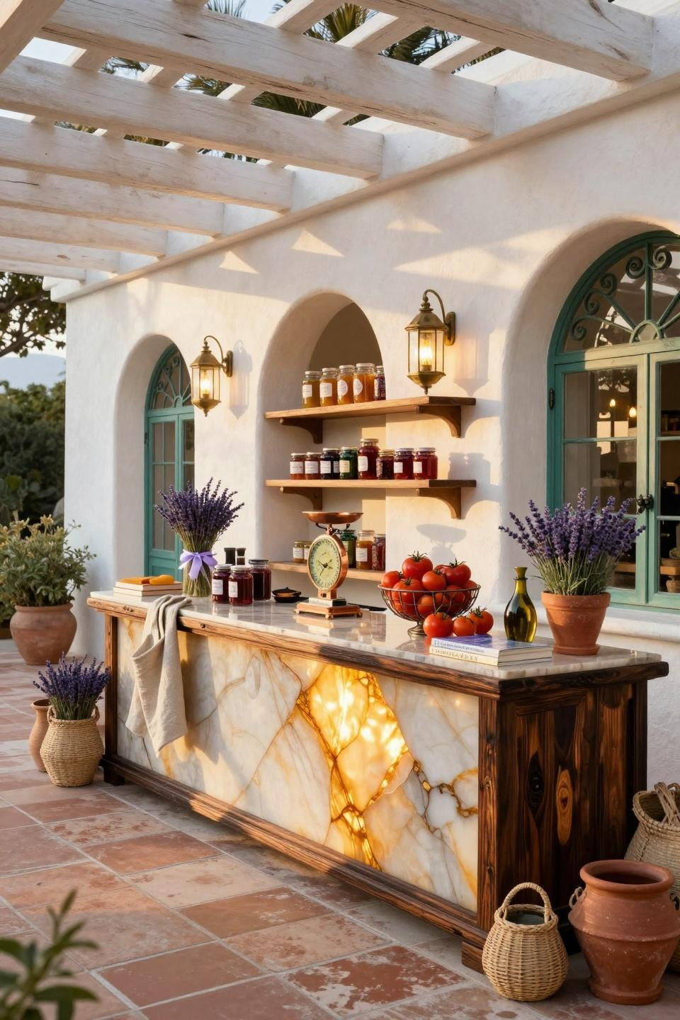 Farmstand ideas small farm featuring Art Deco Revival and honey onyx
