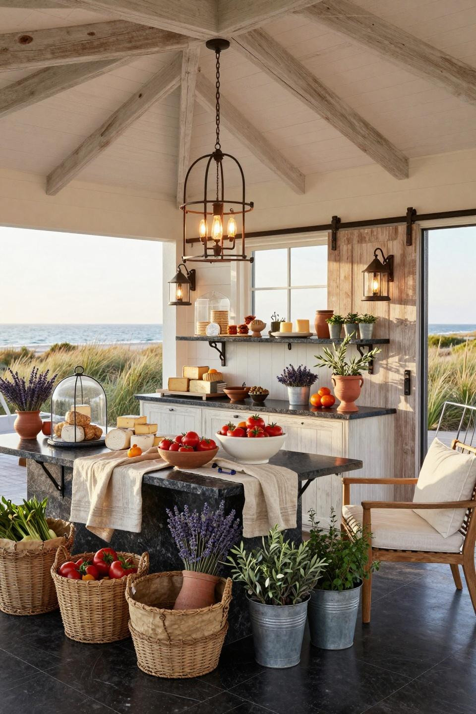 Diy farmstand with architectural granite and wrought iron details