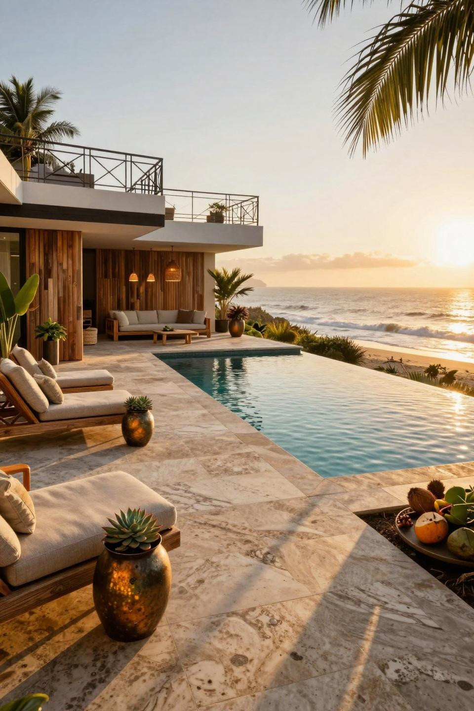 Pool decks for above ground pools with elevated teak construction