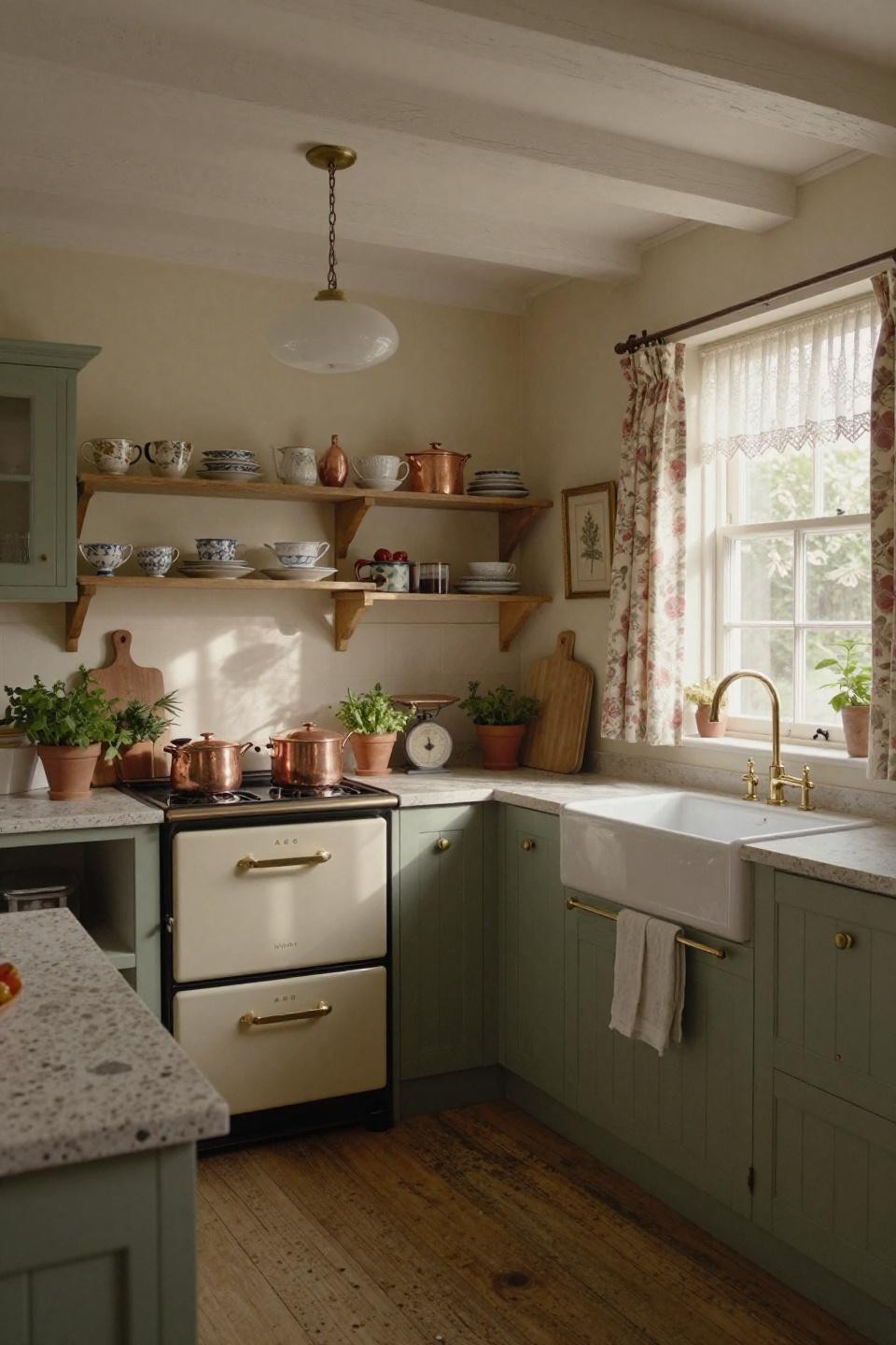 Small Cottage Interiors featuring Georgian sash windows and AGA stove