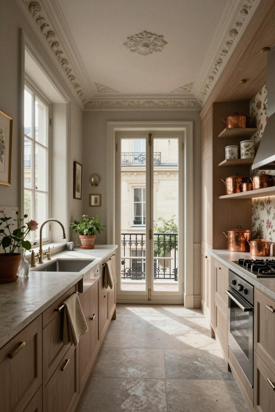 Super small kitchen ideas tiny houses with cerused white oak and French limestone