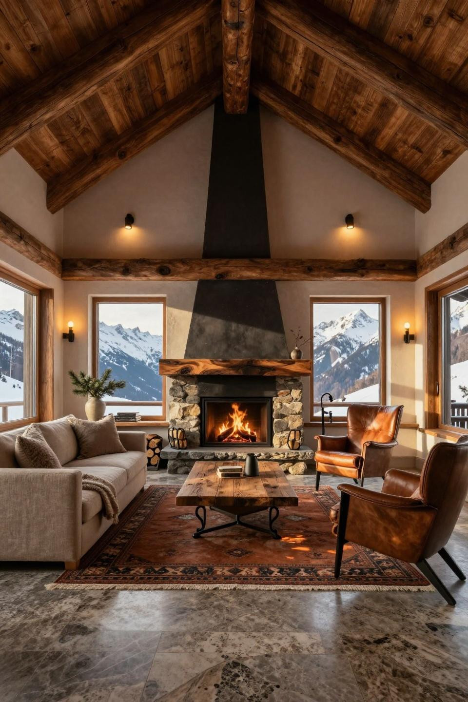 Small corner fireplace ideas featuring Jet Mist granite flooring with blackened steel and slate surround