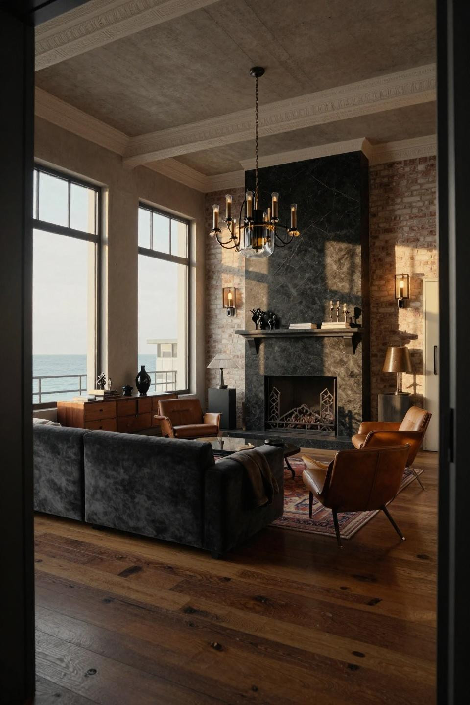 Gas fireplace ideas with backlit honey onyx and 24k gold leaf inlay