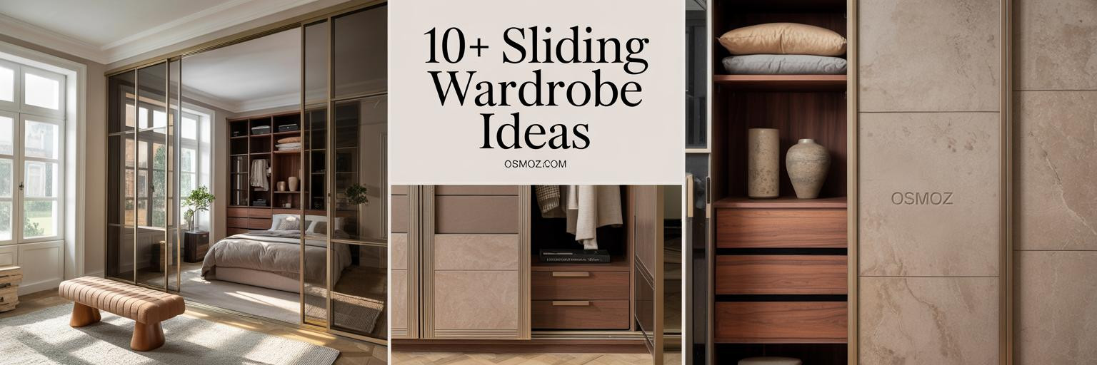 10+ Sliding Wardrobe Design Bedroom Ideas in Stone and Brass
