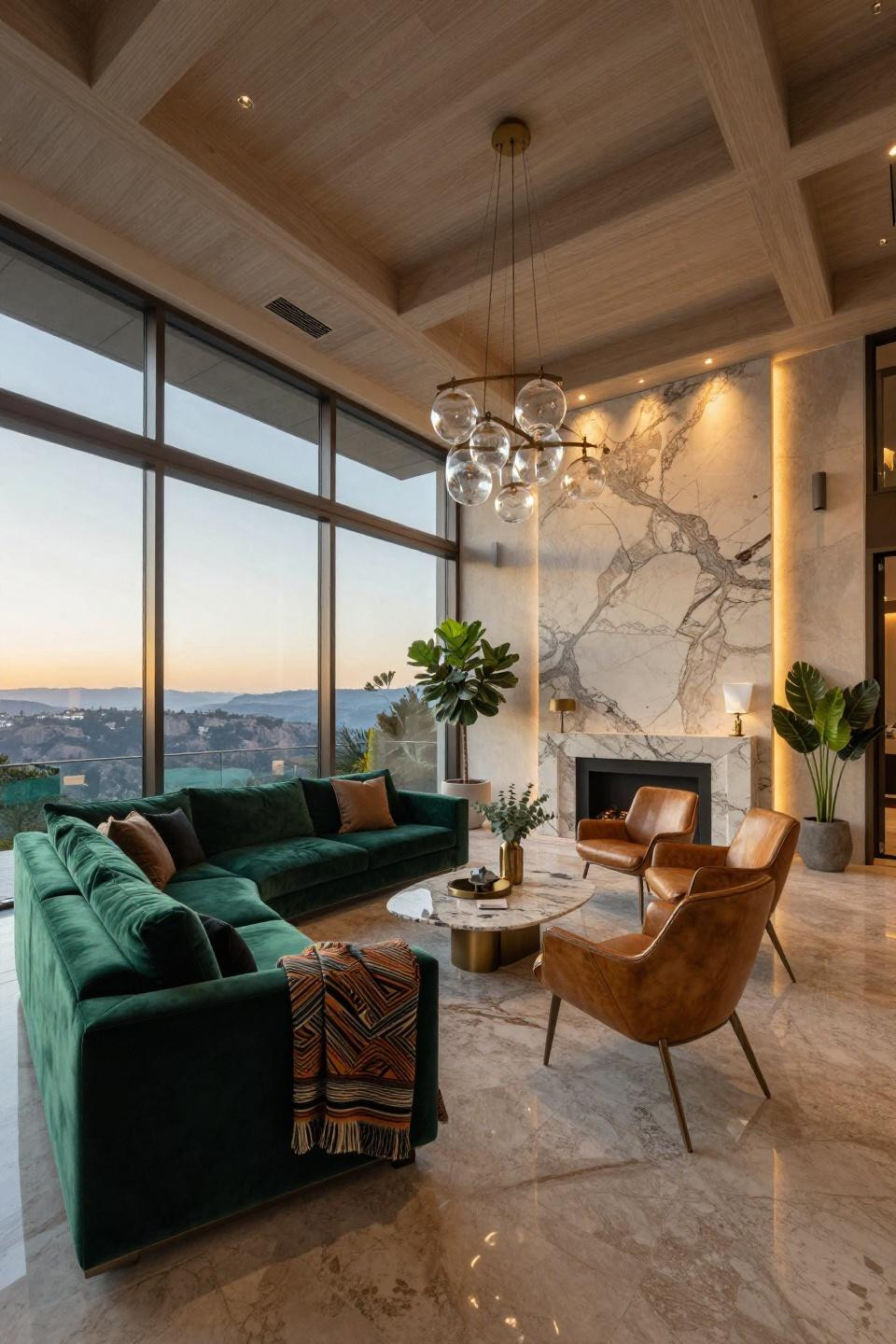 Cozy sunroom ideas with floor-to-ceiling glass and integrated LED backlighting