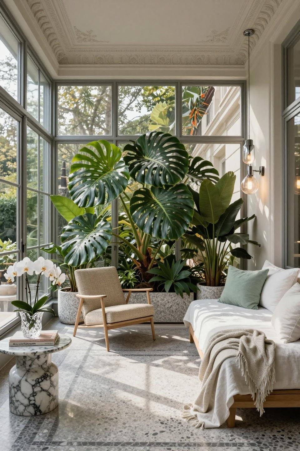 Small conservatory ideas featuring Crittall steel windows in London Victorian townhouse