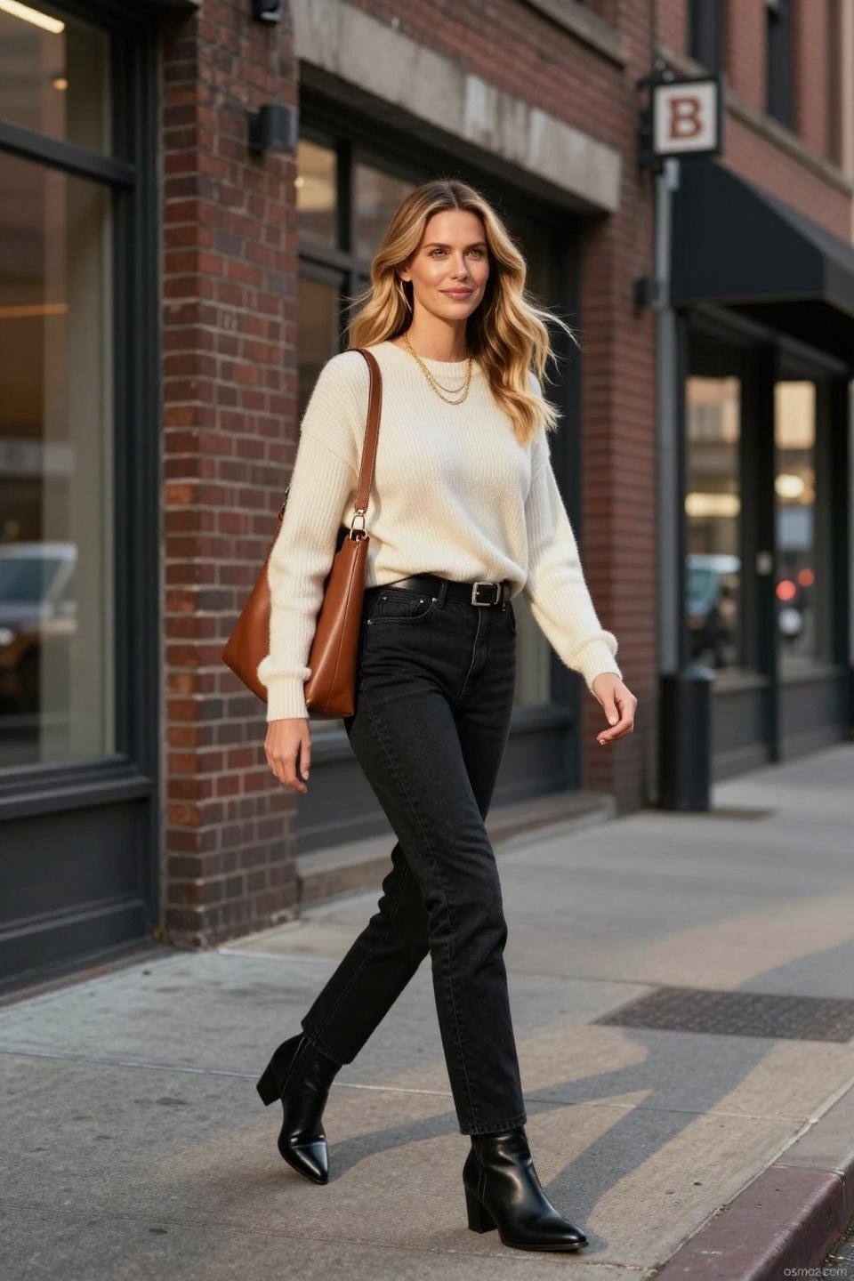 How To Style Low Rise Jeans with cashmere layers