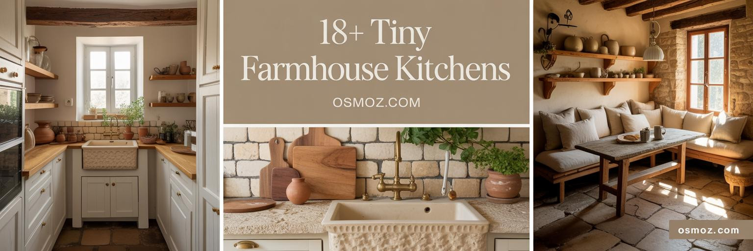 18+ Tiny Farmhouse Kitchen Designs With Limestone and Oak Warmth
