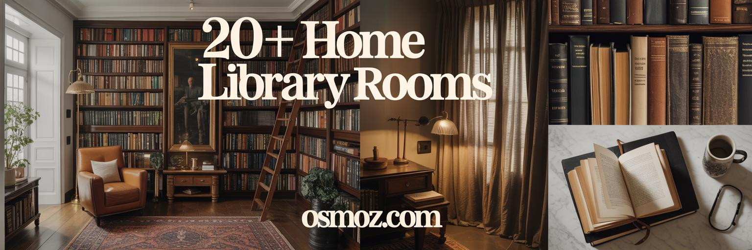 20+ Home Library Rooms Ideas for Walnut Shelves and Warm Light

