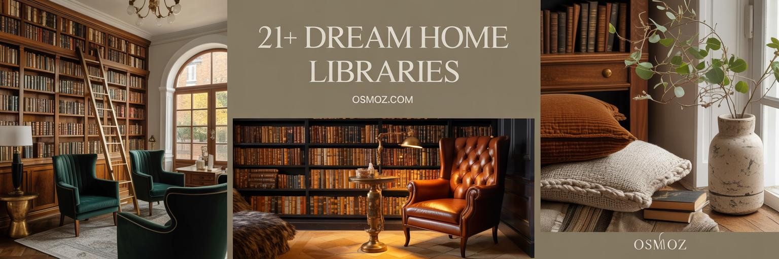 21+ Dream Home Library Ideas with Velvet Seating and Warm Light
