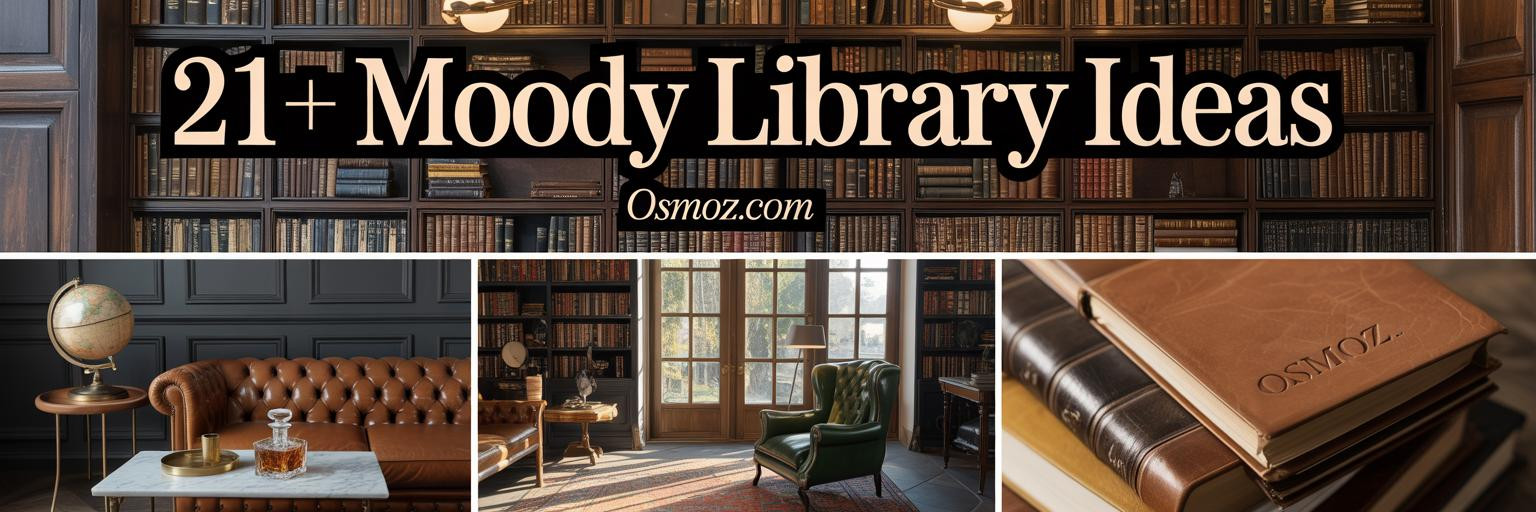 21+ Moody Home Library Ideas Wrapped in Dark Wood and Leather
