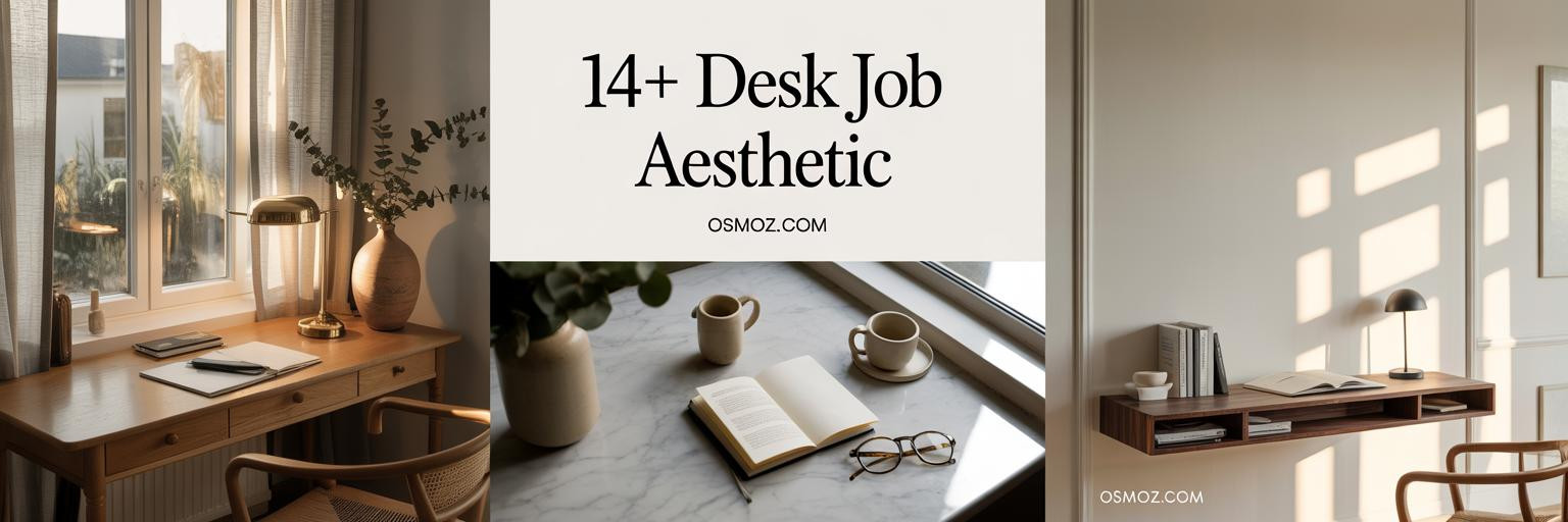 14+ Desk Job Aesthetic Spaces With Soft Light and Calm Focus
