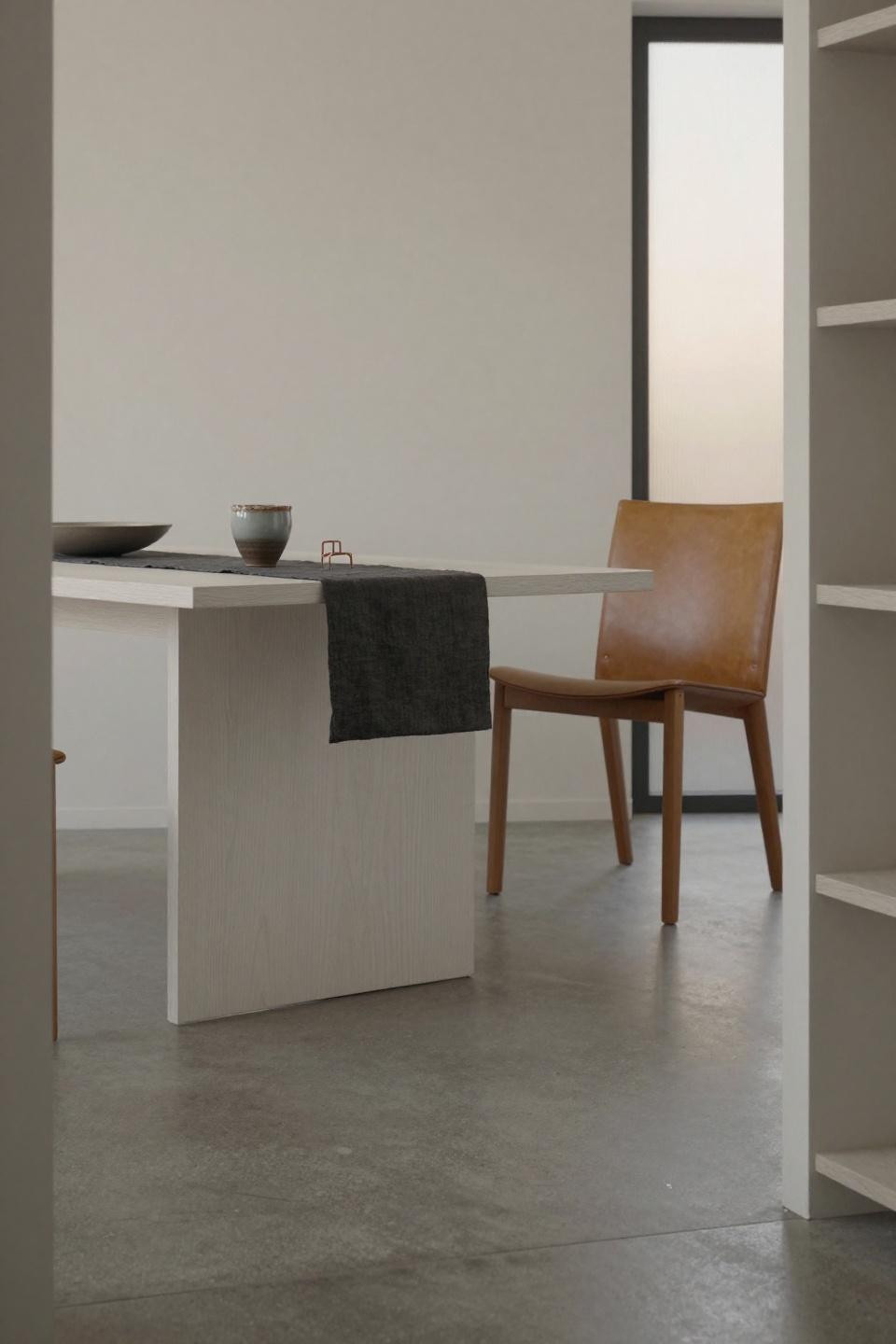 Oak dining room with white-oiled finish