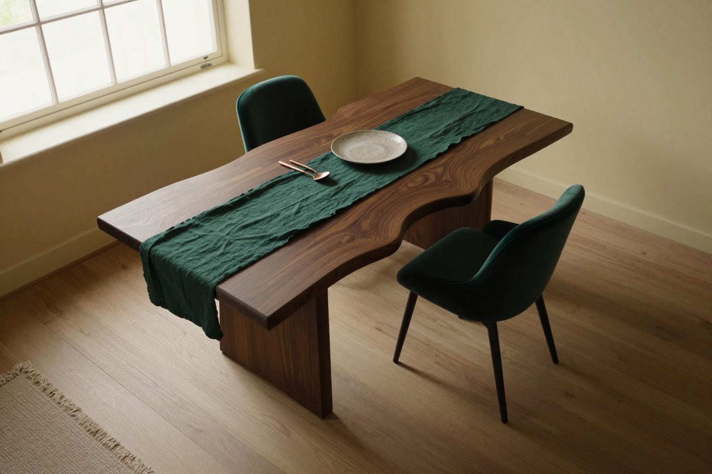Dining table ideas featuring dark walnut with live edge