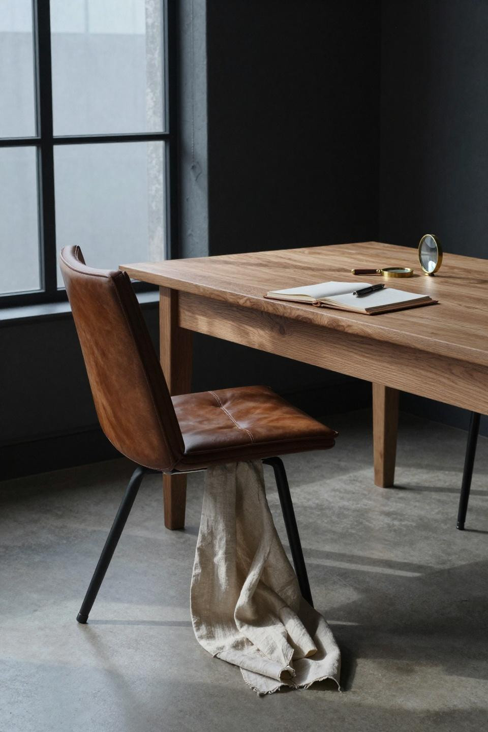 Wood dining table design with medullary ray figure