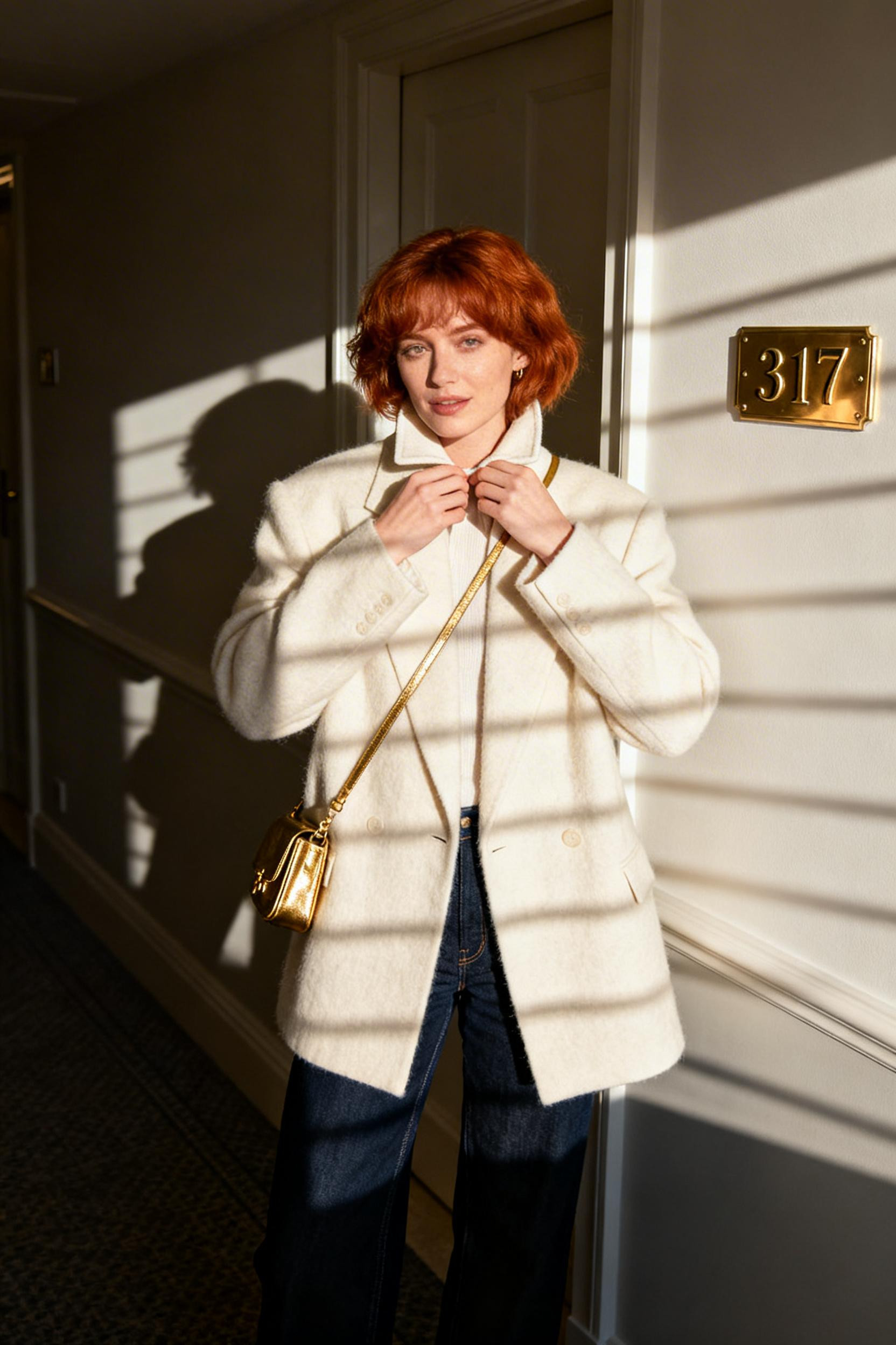 Business Casual Outfits Jeans - cream blazer navy jeans