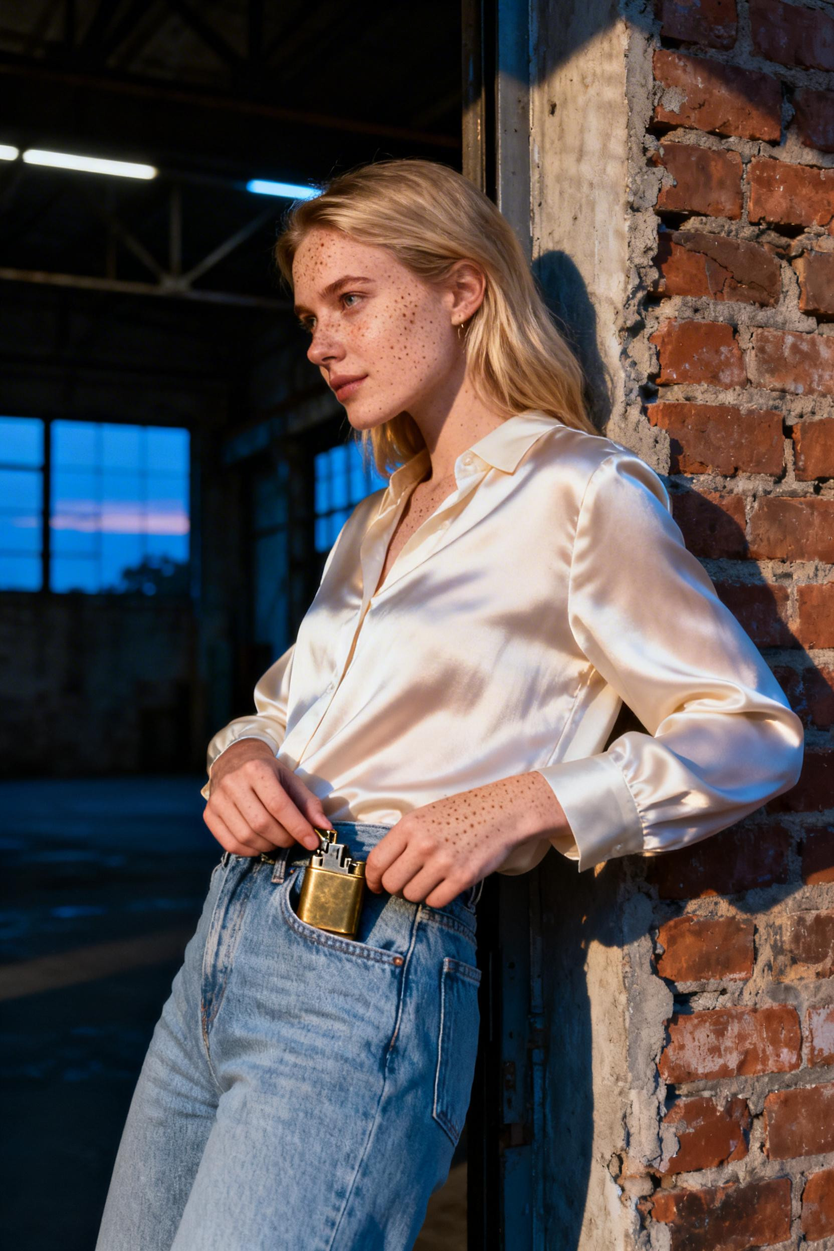 Smart Casual Jeans Outfit Women - silk cream blouse