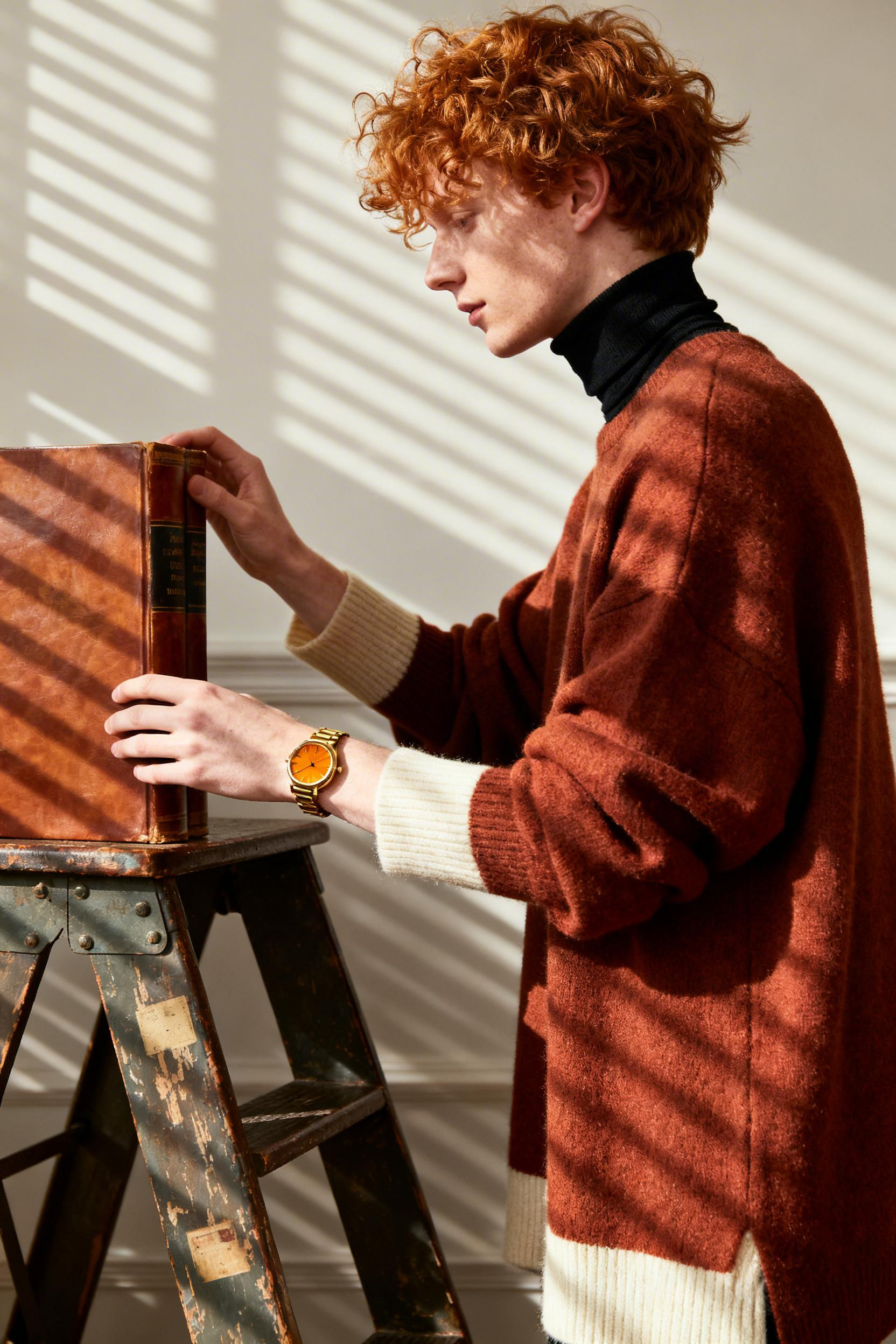 Everyday Office Outfits - burnt sienna oversized sweater black turtleneck